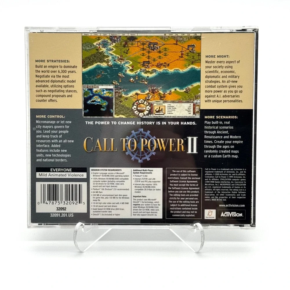 Call to Power II PC CD-ROM Game 2000 Activision Civilization Jewel Case